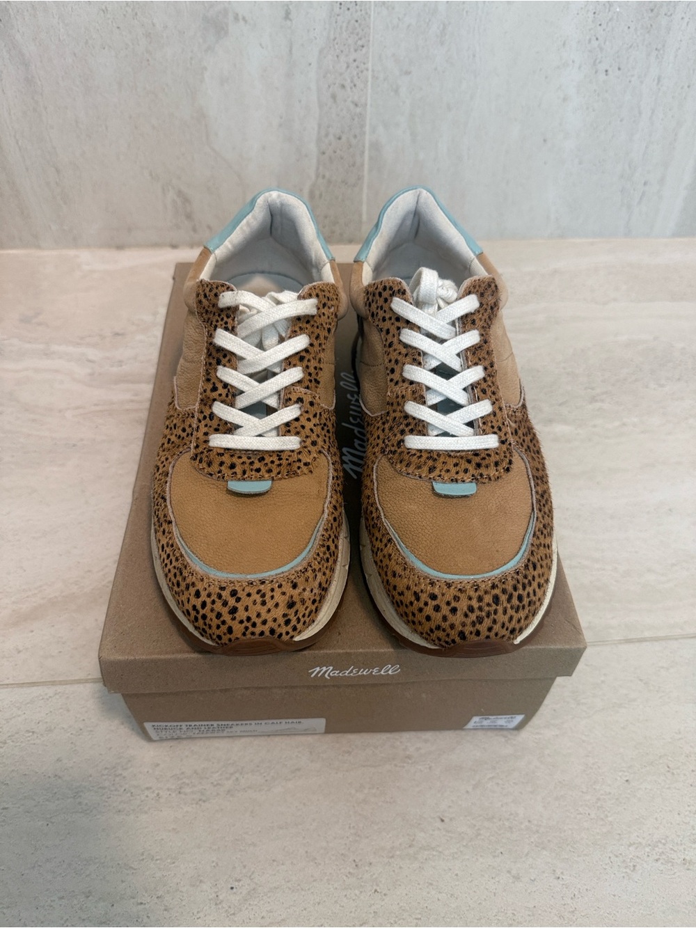 Madewell kickoff trainer sneakers in calf hair, nubak and leather